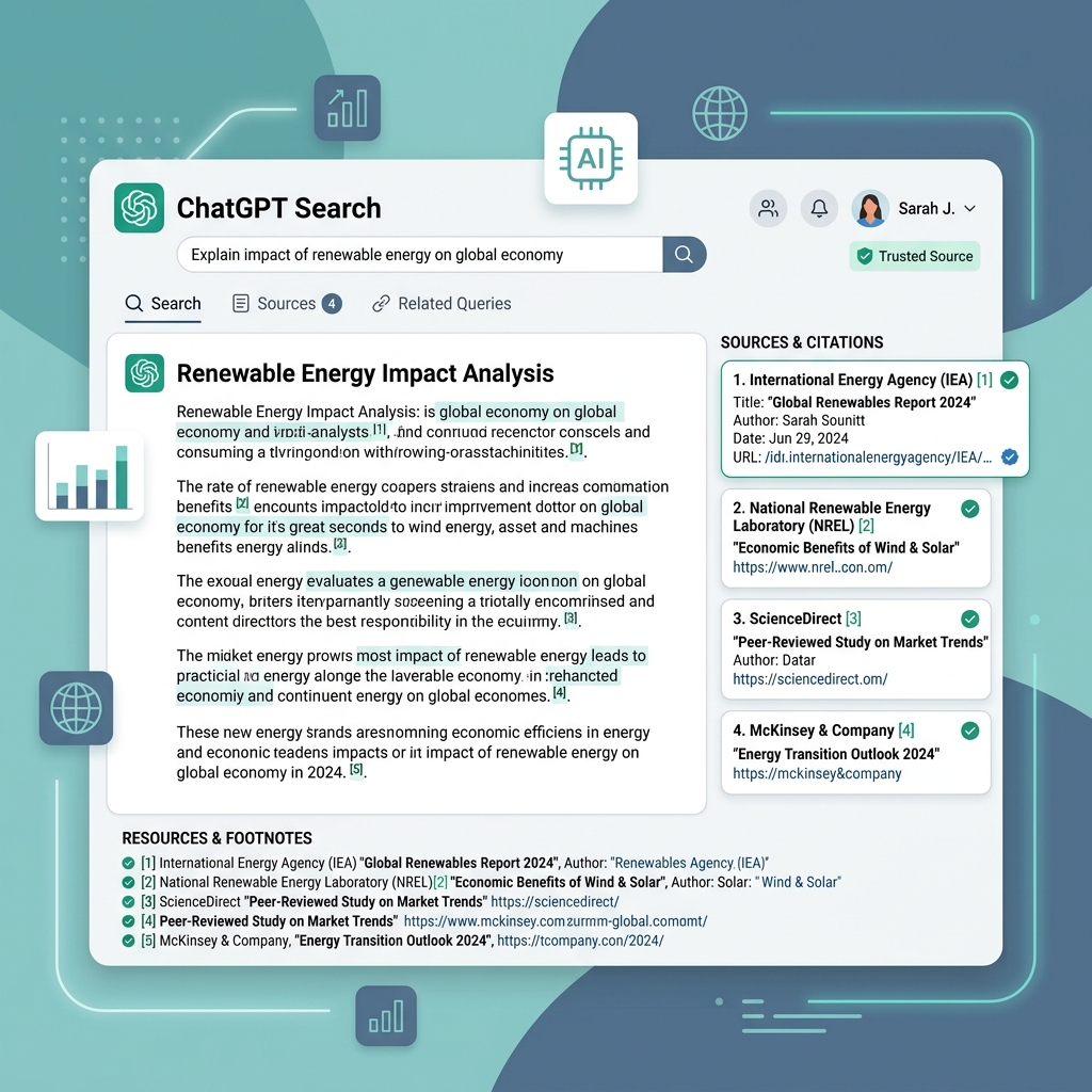 ChatGPT Citations and Recommendations Illustration